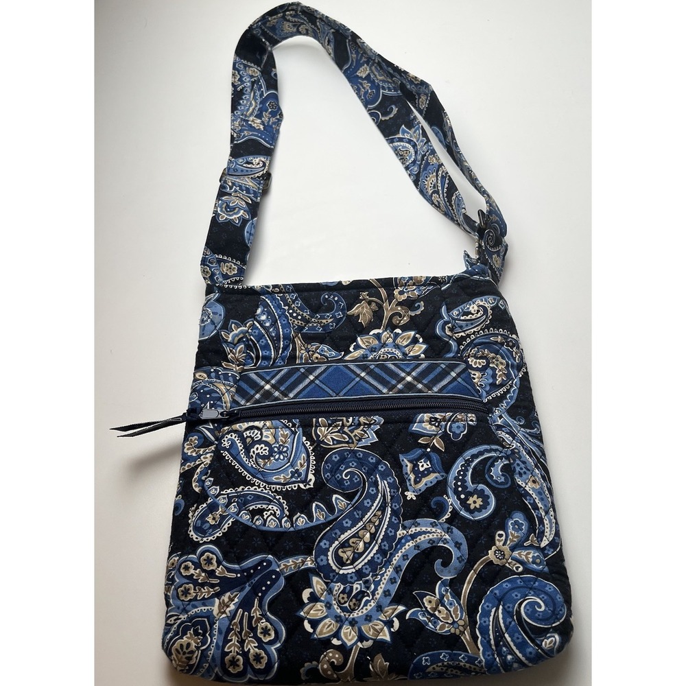 Vera Bradley  Windsor Paisley Blue Beige Crossbody Bag Purse